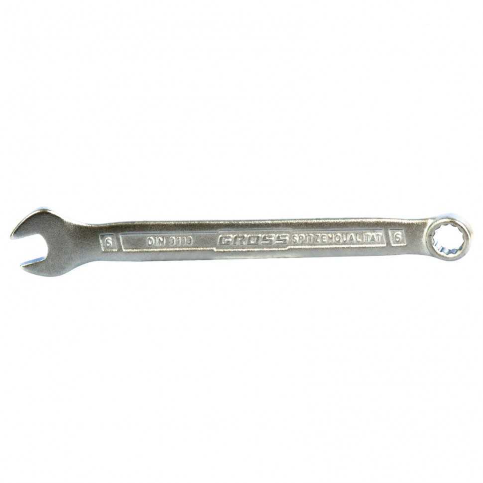 Ключ комбинированный 6 мм, CrV, холодный штамп Gross Ключи комбинированные фото, изображение