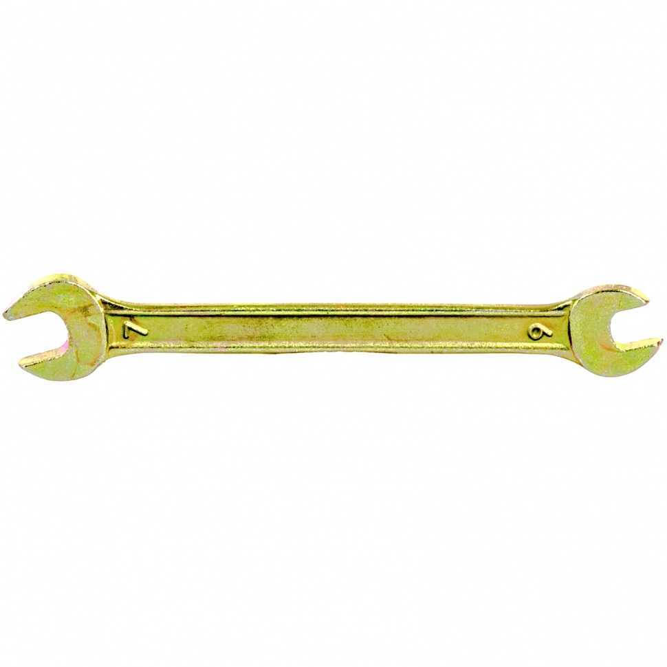 Ключ рожковый, 6 х 7 мм, желтый цинк Сибртех Ключи рожковые фото, изображение