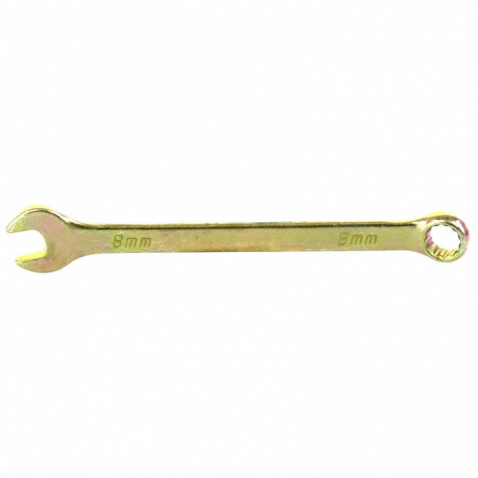 Ключ комбинированный, 8 мм, желтый цинк Сибртех Ключи комбинированные фото, изображение